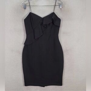 ASTR the Label Black Bodycon Ruffle Mini Dress